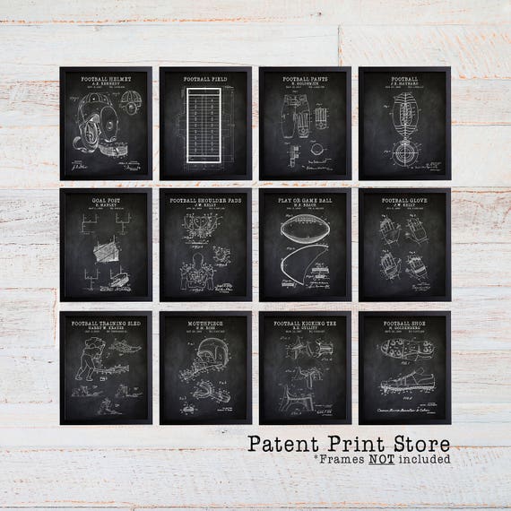 Vintage Football Patent Print Set. Football Art Print. Football Prints. Football Nursery Decor. Football Bedroom. Football Patent. Gift. 213