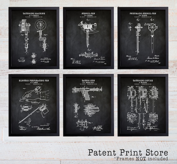 Tattoo Patent Print. Tattoo Art. Tattoo Print. Tattoo Artist Gift. Tattoo Machine Print. Tattoo Gun. Tattoo Wall Art. Tattoo Shop.