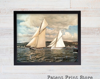 Sailboat Print. Sailboat Art. Sailboat Decor. Nautical Decor. Nautical Wall Decor. Beach House Decor. Beach House Art. Coastal Wall Art. 41