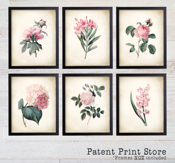 Redoute Flower Print Set. Botanical Print. Art Print. Wall Art. Flower Prints. Rose Prints. Illustration. Posters. Dining Room. Bedroom. 254
