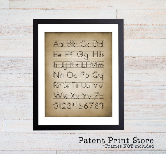 Alphabet Chart Print. Childrens Room Wall Art Print. Alphabet Poster. Playroom Art. Childrens Room Gift Idea. Typography Art Print. 107