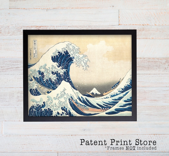 Great Wave Off Kanazawa. Hokusai. Japanese Art. Vintage Japanese Wall Art Poster. Asian Art Print. Oriental Home Decor. Japanese Print. 73