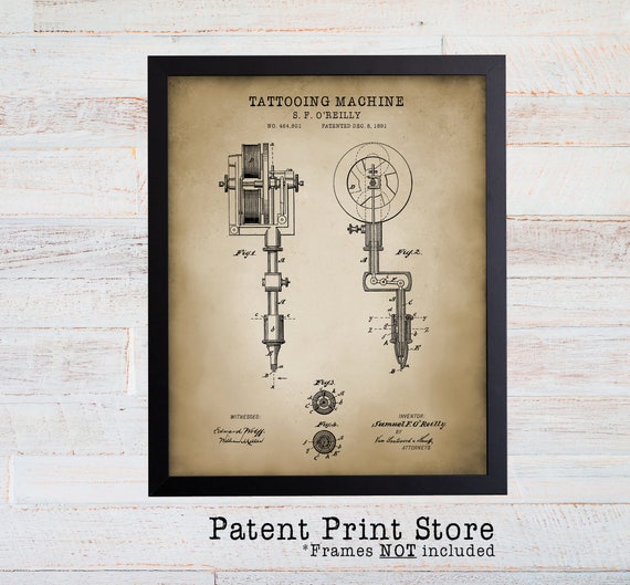 Tattoo Patent Print. Tattoo Art. Tattoo Print. Tattoo Artist Gift. Tattoo Machine Print. Tattoo Gun. Tattoo Wall Art. Tattoo Shop. 112
