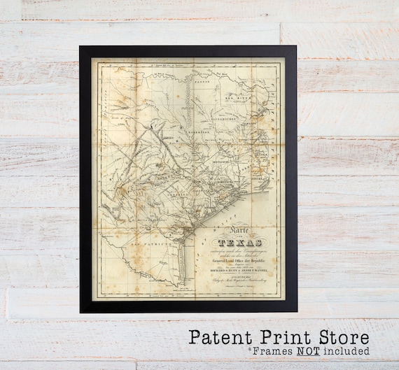 Antique Texas Map. Texas Print. Texas Art. Historic Map. Map Decor. Map of Texas. Rustic Texas. Texas Art. Texas Decor. Texas Wall Art. 37
