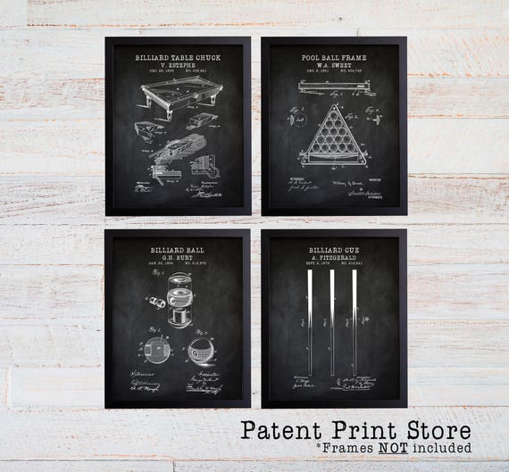 Billiards Patent Prints. Billiards Poster. Billiard Room Art. Billiard Room Decor. Pool Room Art Prints. Billiards Art. Pool Table. 274