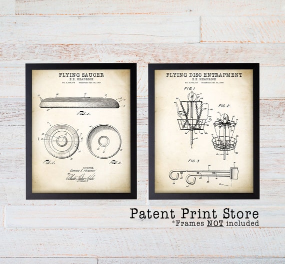 Frisbee Patent Art. Frisbee Patent Print Set. Frisbee Art. Frisbee Prints. Frisbee Golf. Disc Golf. Disc Golf Patent Poster. Frisbee Poster.