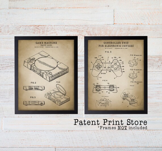 Gamer Gift. Gamer Room Decor. Playstation Patent Poster. Video Game Art. Video Game Poster. Video Game Console. Video Game Wall Art Prints.