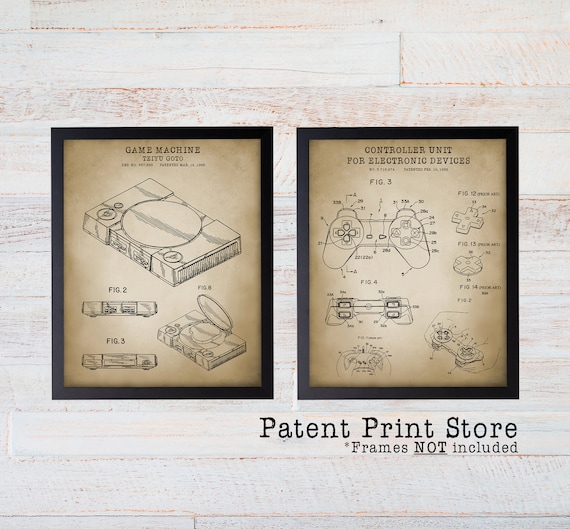 Gamer Gift. Gamer Room Decor. Playstation Patent Poster. Video Game Art. Video Game Poster. Video Game Console. Video Game Wall Art Prints.