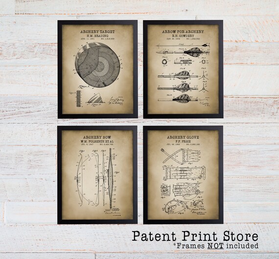 Archery Patent Prints. Archery Patent Art. Archery Wall Art. Boy Nursery. Boy Bedroom. Archery Gifts. Archery Decor. Archery Print. 261