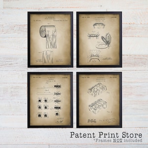 Bathroom Patent Prints. Patent Art. Bath Patent Wall Art. Bathroom Patent Posters. Toilet Paper Patent. Rustic Bathroom Wall Decor. (117)
