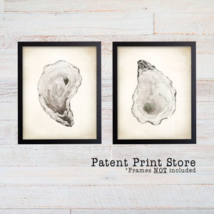 Watercolor Oyster Shell Prints. Beach House Decor. Coastal Art Prints. Seaside Wall Art. Oyster Art. Kitchen Art. Dining Room Art. Bath Art.