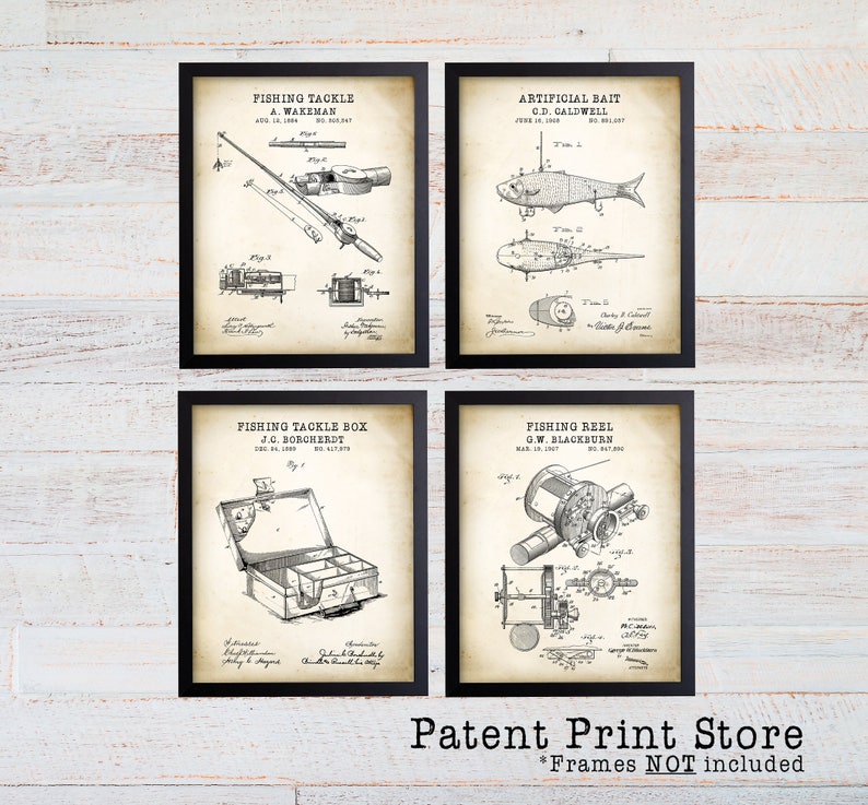 Fishing Patent Prints. Fishing Prints. Fishing Posters. Fathers Day Gift. Gift for Him. Fishing Art. Fishing Wall Art. Fishing Decor. 279 image 3