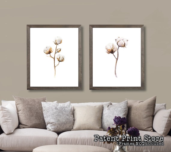 Farmhouse Cotton Prints. Farmhouse Decor. Farmhouse Sign. Farmhouse Wall Art. Farmhouse Wall Decor. Botanical Print Set. Botanical Art. 364