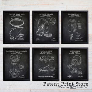Football Patent Print Set. Football Decor. Sports Nursery. Football Art Prints. Sports Bedroom. Football Nursery. Football Bedroom. Gift 218