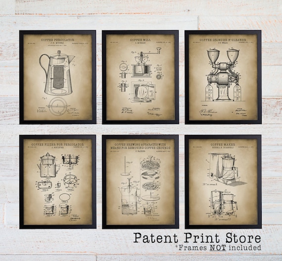 Coffee Making Patent Print. Coffee Patent Art. Coffee Print. Patent Decor. Coffee Sign. Coffee Bar. Kitchen Art. Kitchen Decor. Dining Room.