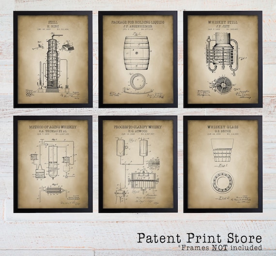 Whiskey Patent Prints. Patent Art. Whiskey Patent Wall Art. Gift for Men. Gift for Him. Man Cave Decor. Man Cave Wall Art. Bar Decor. 257