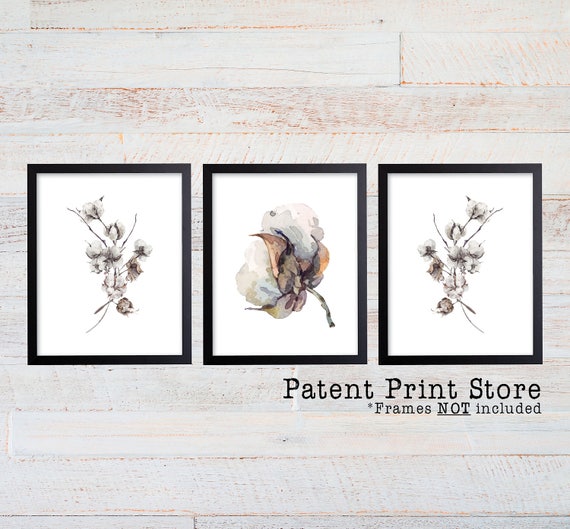 Watercolor Cotton Prints. Farmhouse Decor. Farmhouse Sign. Farmhouse Wall Art. Farmhouse Wall Decor. Botanical Print Set. Botanical Art. 215