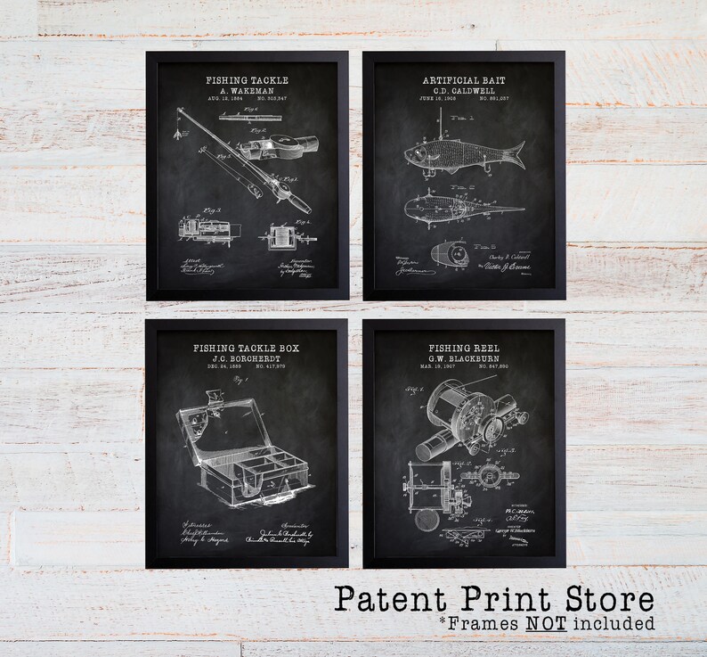 Fishing Patent Prints. Fishing Prints. Fishing Posters. Fathers Day Gift. Gift for Him. Fishing Art. Fishing Wall Art. Fishing Decor. 279 image 1