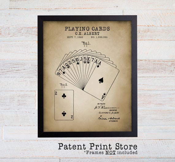 Game Room Art Prints. Game Patent Prints. Patent Poster. Playing Cards. Man Cave Decor. Man Cave Art Prints. Gaming Prints. Gift for Him.