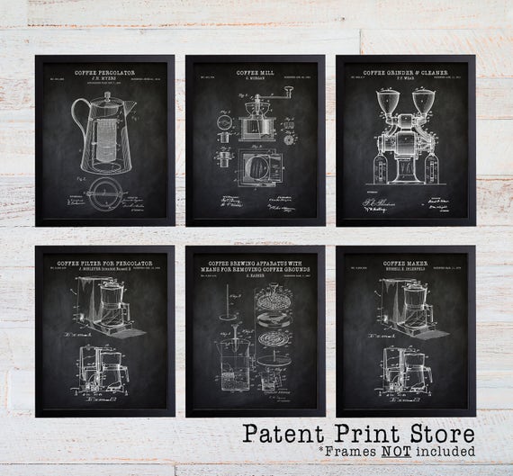 Coffee Making Patent Print. Coffee Patent Art. Coffee Print. Patent Decor. Coffee Sign. Coffee Bar. Kitchen Art. Kitchen Decor. Dining Room.