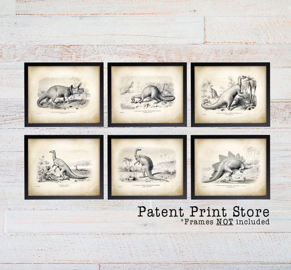 Vintage Dinosaur Prints. Dinosaur Art. Dinosaur Decor. Paleontology. Paleontology Gift. Dinosaur Bedroom Art. Dinosaur Nursery Art. 269
