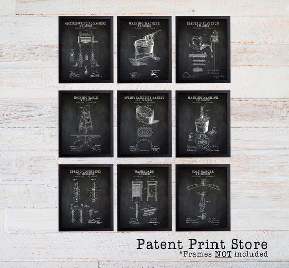 Laundry Room Patent Art Prints. Laundry Room Sign. Laundry Room Art. Patent Prints. Laundry Room Decor. Laundry Room Prints. 204
