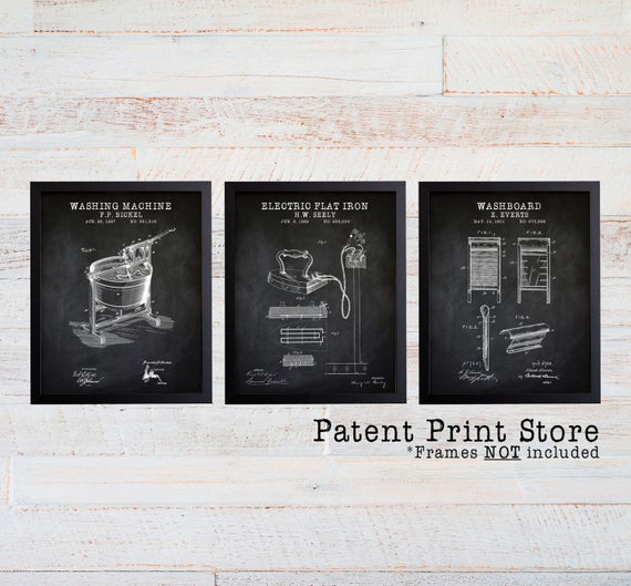 Laundry Room Patent Art Prints. Laundry Room Sign. Laundry Room Art. Patent Prints. Laundry Room Decor. Laundry Room Prints. Rustic. 210