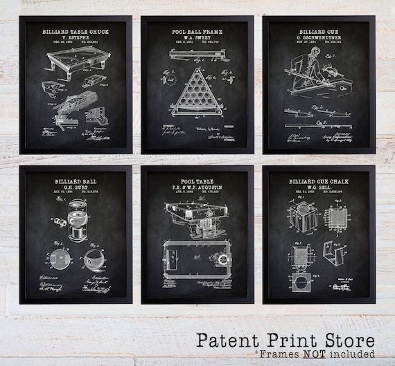 Billiards Patent Prints. Billiard Art. Billiard Room Decor. Billiard Inventions. Game Room Art. Billiards Wall Art Poster. Pool Room. 273