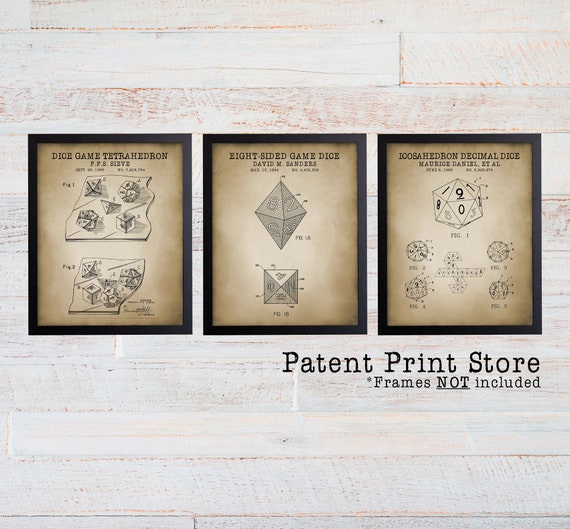 Dungeons and Dragons Gift. Dungeons and Dragons Dice Patent Art. DnD Wall Art. Dungeons and Dragons Poster. Dungeon Master. DnD Art Print