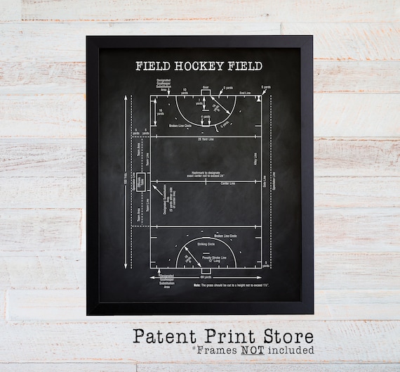 Field Hockey Field Diagram. Field Hockey Patent Print. Field Hockey Poster. Field Hockey Art. Field Hockey Decor. Sports Wall Art Prints.