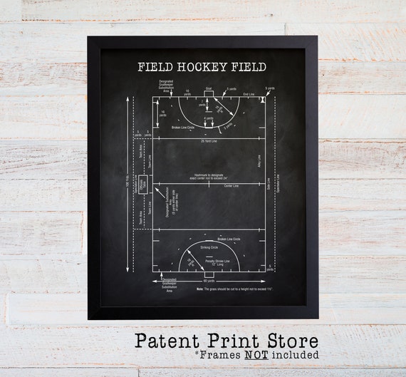 Field Hockey Field Diagram. Field Hockey Patent Print. Field Hockey Poster. Field Hockey Art. Field Hockey Decor. Sports Wall Art Prints.