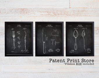 Cutlery Patent Prints. Cutlery Invention Patent. Silverware Poster. Cutlery Print. Farmhouse Wall Decor. Dining Room Wall Art. Cutlery 148