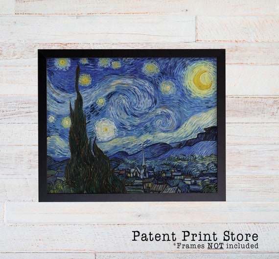 Starry Night by Vincent Van Gogh. Van Gogh Wall Art. Van Gogh Print. Van Gogh Art . Van Gogh Painting. Starry Night Print. Famous Artwork