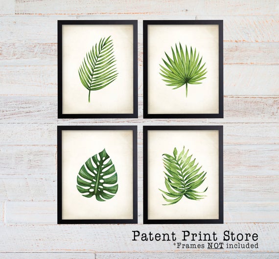 Watercolor Tropical Leaf Prints. Wall Art. Botanical Prints. Beach House Decor. Beach House Art. Botanical Poster. Botanical Wall Art. 156