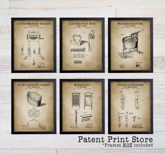 Laundry Room Patent Art Prints. Laundry Room Sign. Laundry Room Art. Patent Prints. Laundry Room Decor. Laundry Room Prints. 208