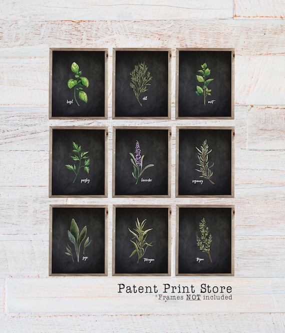 Herb Prints. Herb Art. Vintage Herb Botanical Art Prints. Herb Signs. Botanical Prints. Kitchen Decor. Kitchen Art. Kitchen Prints. 359