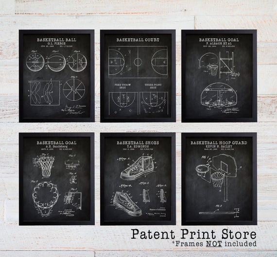 Basketball Patent Prints. Basketball Patent Art. Basketball Wall Art. Boy Nursery. Boy Bedroom. Basketball Gift. Basketball Coach Gift.