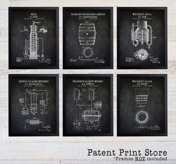 Whiskey Patent Prints. Patent Art. Whiskey Patent Wall Art. Gift for Men. Gift for Him. Man Cave Decor. Man Cave Wall Art. Bar Decor. 257