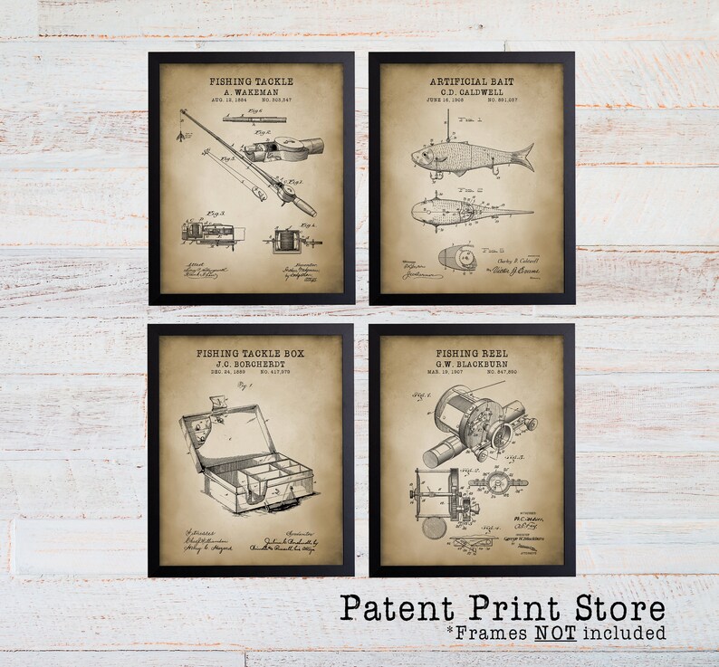 Fishing Patent Prints. Fishing Prints. Fishing Posters. Fathers Day Gift. Gift for Him. Fishing Art. Fishing Wall Art. Fishing Decor. 279 image 2