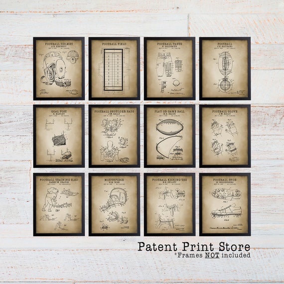 Vintage Football Patent Print Set. Football Art Print. Football Prints. Football Nursery Decor. Football Bedroom. Football Patent. Gift. 213