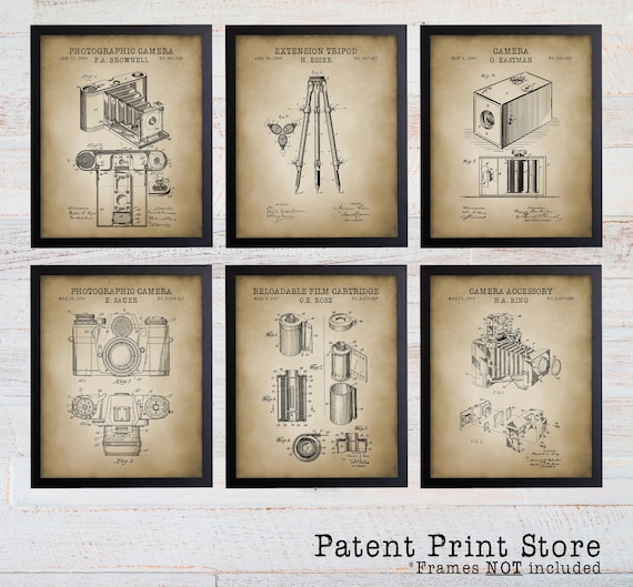 Vintage Photography Patent Print Set. Camera Patent Prints. Photography Art Prints. Camera Prints. Photography Prints. Photography Art. 283