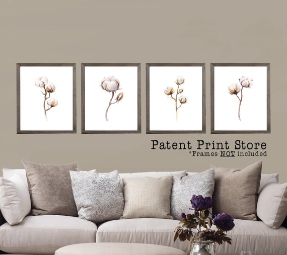 Watercolor Cotton Prints. Farmhouse Decor. Farmhouse Sign. Farmhouse Wall Art. Farmhouse Wall Decor. Botanical Print Set. Botanical Art. 362