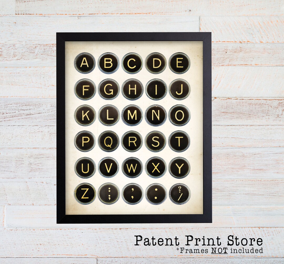 Vintage Typewriter Keys Print. Typewriter Art. Typewriter Print