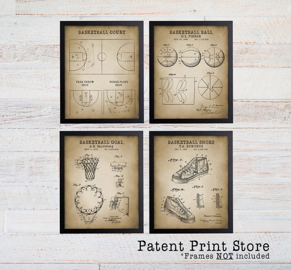 Basketball Patent Prints. Basketball Patent Art. Basketball Wall Art. Boy Nursery. Boy Bedroom. Basketball Gift. Basketball Coach Gift.
