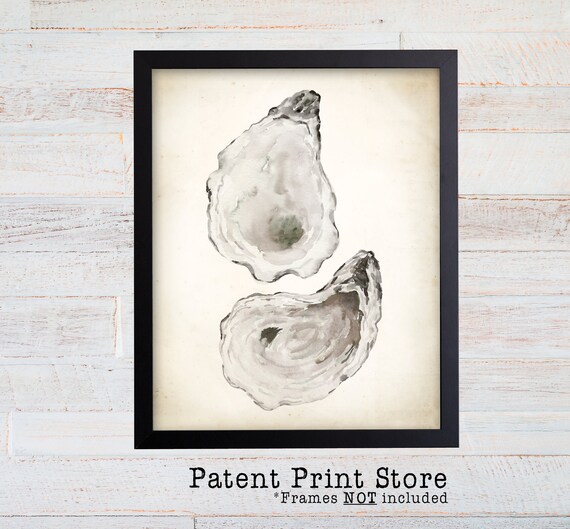 Watercolor Oyster Shell Prints. Coastal Decor. Coastal Art Prints. Seaside Wall Art. Beach House Wall Decor. Seashell. Seafood Kitchen. Bath