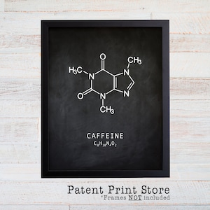 Caffeine Molecule Art Print. Caffeine Molecule Poster. Molecule Art ...