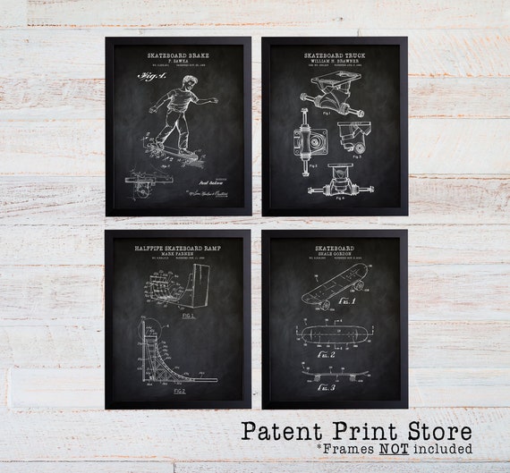 Skateboard Patent Prints. Skateboard Art. Skateboard Prints. Skateboarding. Skateboard Trucks. Skate Poster. Skateboarding Patent Print.