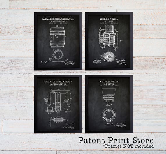 Whiskey Patent Prints. Whiskey Art Print. Man Cave Art. Whiskey Gift. Gift for Him. Whiskey Prints. Man Cave Decor. Man Cave Wall Art. 258