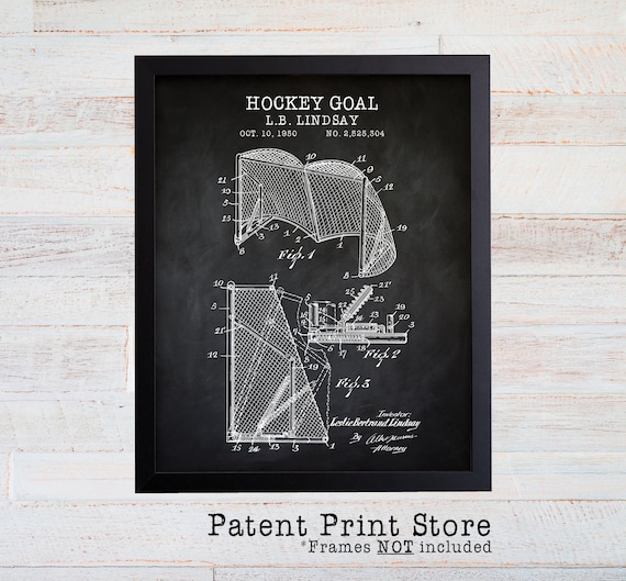 Field Hockey Field Goal Print. Field Hockey Patent Print. Field Hockey Poster. Field Hockey Art. Field Hockey Decor. Sports Wall Art Prints.