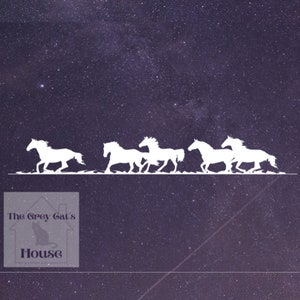 running horses Decal for cars laptops and water bottles. Gift for horse lovers, trail riders and nature lovers gift